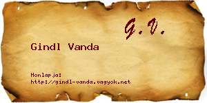 Gindl Vanda névjegykártya
